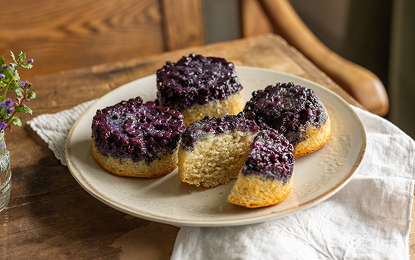 Muffins renversés aux bleuets