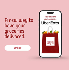 Text reading: &quot;A new way to have your groceries delivered.&quot;Order&quot; CTA button at the left.