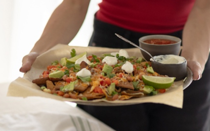 Nachos végétariens sur croustilles fattoush